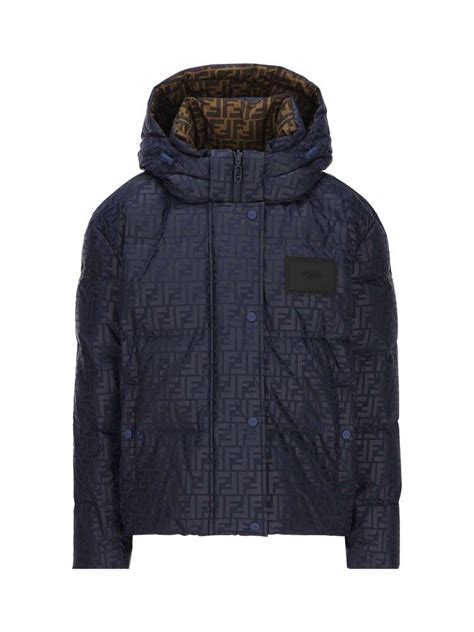 fendi reversible puffer|Blue FF nylon puffer jacket .